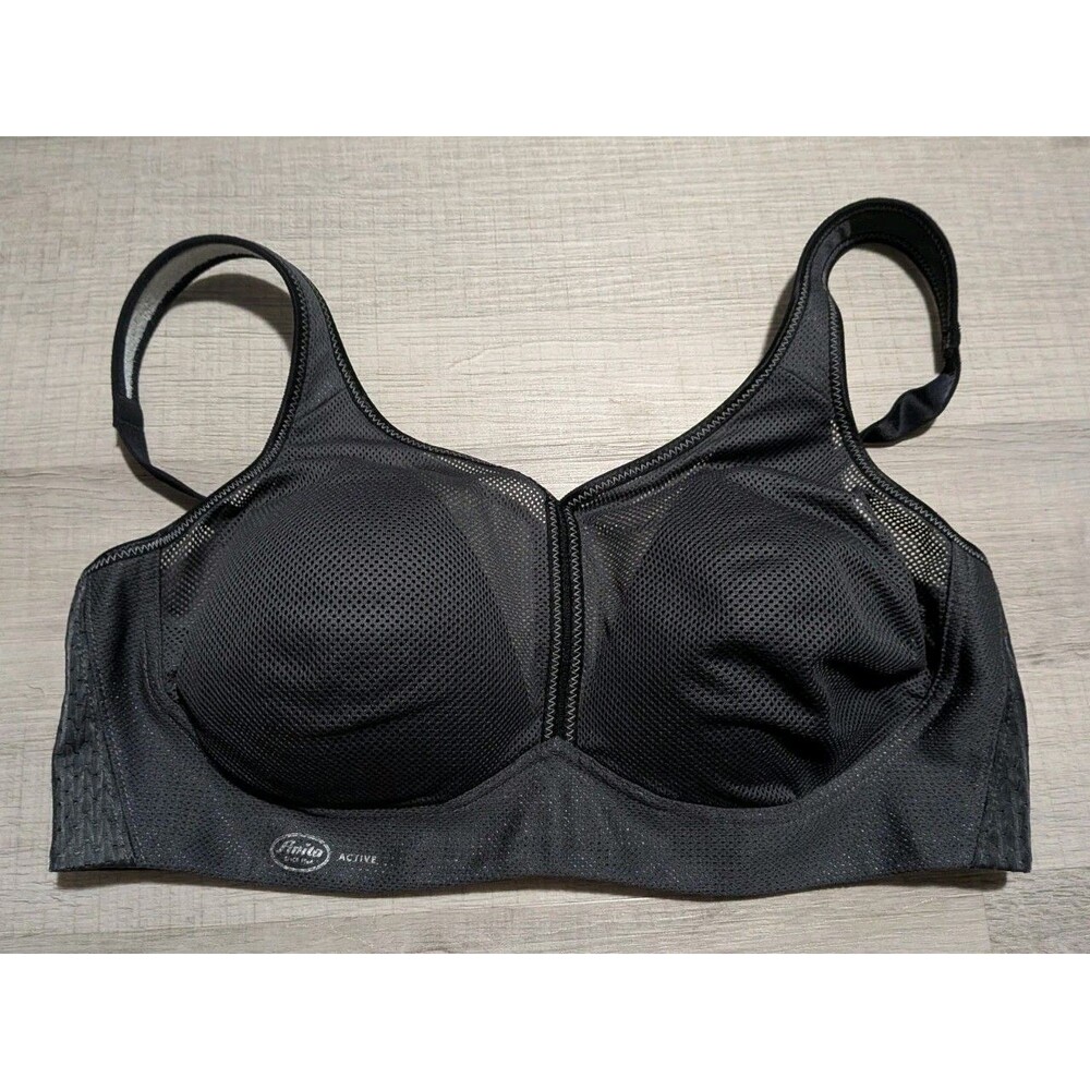 Anita Air Control Wireless Delta Pad Sports Bra Sz 36C Padded 5544 Black